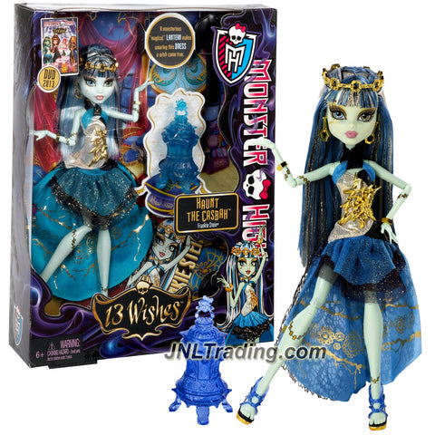 Mattel Year 2012 Monster High "13 Wishes - Haunt the Casbah" Series 11 Inch Doll Set - FRANKIE STEIN "Daughter of Frankenstein" with Blue Lantern, Hairbrush and Display Stand