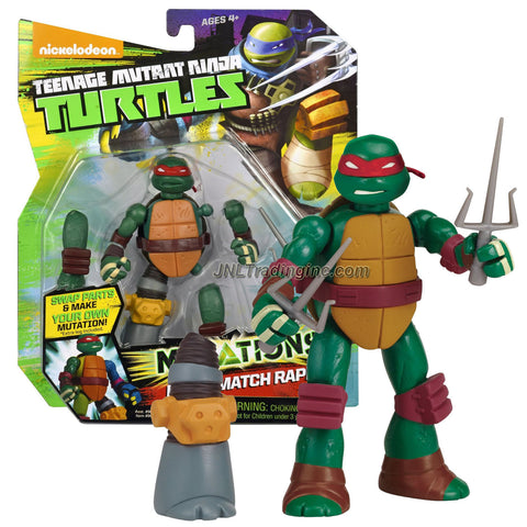 Playmates Year 2014 Teenage Mutant Ninja Turtles TMNT "Mutations Mix and Match" Series 5 Inch Tall Action Figure - RAPH with 2 Sais and 1 Extra Metalhead Right Leg