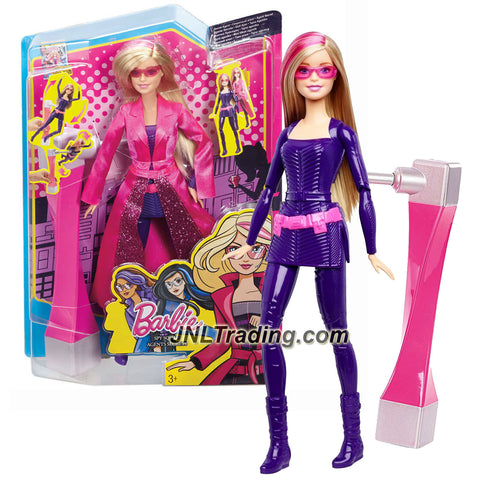 Mattel Year 2015 Barbie Spy Squad Series 12 Inch Doll - Secret Agent BARBIE with 2 Looks (Trench Coat & Spy Suit ) and Spinning Action with Roller