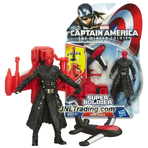Hasbro Year 2013 Marvel Captain America - The Winter Soldier Super Soldier Gear Series 4 Inch Tall Figure - Air Raid RED SKULL with Drone Launcher