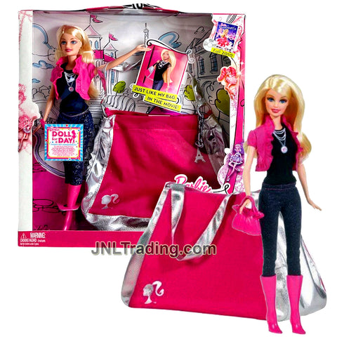 Year 2009 A Fashion Fairytale Series 12 Inch Doll Set - Caucasian Model BARBIE T2575 in Pink Half-Jacket with Purse and Bag For You