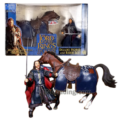 Year 2003 The Lord of the Rings The Return of the Kings Deluxe Horse and Rider Set - ARAGORN with BREGO
