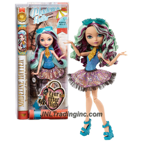 Mattel Year 2014 Ever After High Mirror Beach Series 10 Inch Doll - Daughter of The Mad Hatter MADELINE HATTER (CLC67) with Sunglasses and Necklace