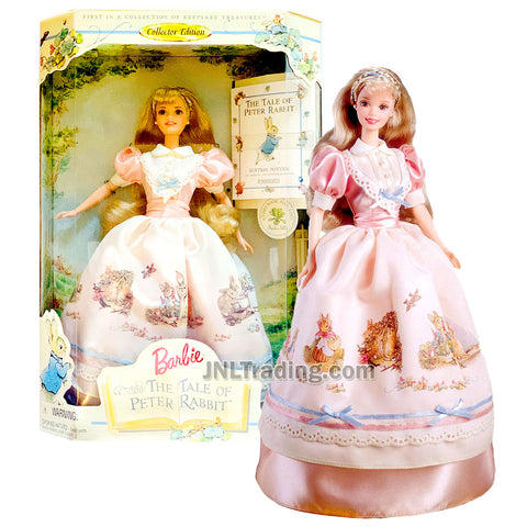 Year 1997 Barbie Collector Edition First in Collection of Keepsake Treasures Series 12 Inch Doll - THE TALE OF PETER RABBIT Barbie with Hair Ribbon, Earrings, Ring, Hairbrush, Doll Stand and Book