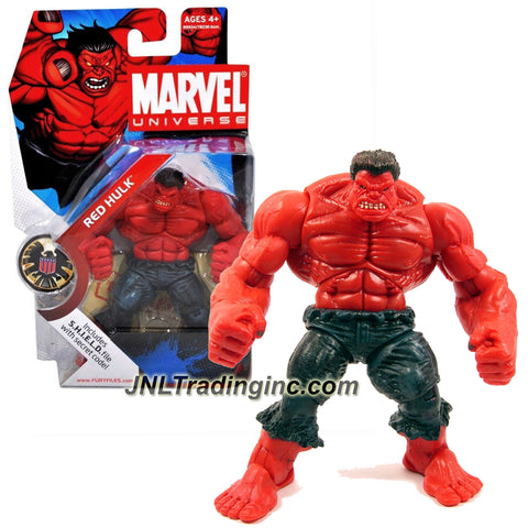 Hasbro Year 2008 Marvel Universe Series 1 Single Pack 5" Tall Action Figure #28 - RED HULK with S.H.I.E.L.D File with Secret Code