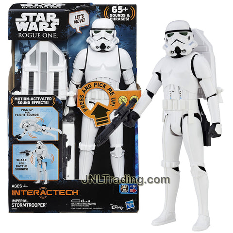 Hasbro Year 2016 Star Wars Rogue One Series 12 Inch Tall Electronic Figure - Interactech IMPERIAL STORMTROOPER with Lights, 65+ Sounds and Phrases Plus Blaster and Jet Pack