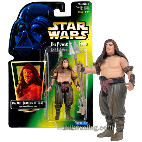 Star Wars Year 1997 Power of The Force Series 4 Inch Tall Figure - Rancor Keeper MALAKILI with Long Handed Vibro-Blade