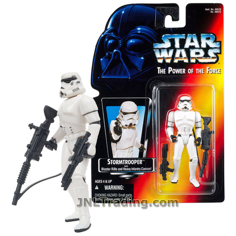 Star Wars Year 1995 The Power of the Force Series 4 Inch Tall Figure - STORMTROOPER with Blaster Rifle and Heavy Infantry Cannon