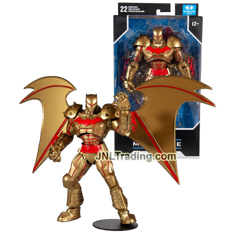 Year 2021 DC Comics Multiverse Series 7 Inch Tall Action Figure - HELLBAT BATMAN (Gold Edition) with Wings and Base