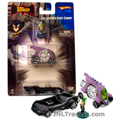 Hot Wheels Year 2006 The Batman Series 1:64 Scale Die Cast Car - THE JOKER'S LAST LAUGH with Batmobile, Joker's Purple Car and Joker Figure L1767