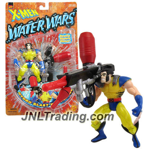 Marvel Comics Year 1997 X-Men Water Wars Series 5 Inch Tall Figure - Hydro Blast WOLVERINE (Unmasked) with Mutant Water Blaster