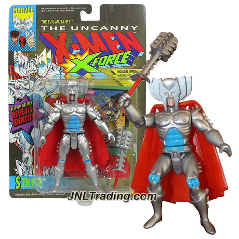 Marvel Year 1992 The Uncanny X-MEN X-Force 5 Inch Tall Figure : The Evil Mutants STRYFE with Helmet, Energy Mace and Collectible Card