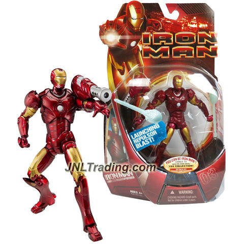 Hasbro Year 2007 Iron Man Series 1 Movie 6 Inch Tall Figure #03 - IRON MAN MARK III with Detachable Repulsor Blast Launcher