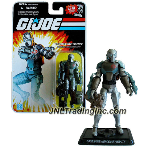 Hasbro Year 2008 G.I. JOE A Real American Hero Comic Series 4 Inch Tall Action Figure - Counter Intelligence MERCENARY WRAITH with Backpack, Rifle and Display Base