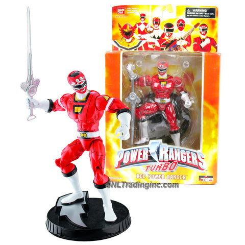 Bandai Year 2006 Power Rangers Creation Collector Series 7 Inch Tall Action Figure - TURBO RED POWER RANGER with Sword and Display Base