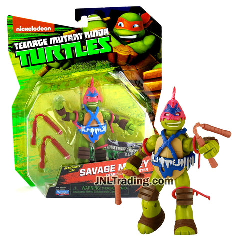 Year 2015 Teenage Mutant Ninja Turtles TMNT 5 Inch Tall Figure - Dimension X Master SAVAGE MIKEY with Removable Cap and Nunchucks