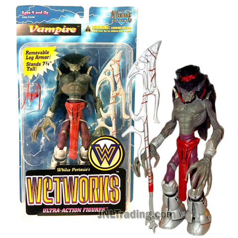 ear 1995 McFarlane Toys Whilce Portacio's Wetworks 7-3/4 Inch Tall Ultra Action Figure - VAMPIRE with Headpiece, Spear and Removable Leg Armor