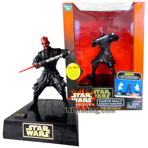 Star Wars Year 1999 Episode 1 The Phantom Menace Series 10 Inch Tall Electronic Figure - DARTH MAUL INTERACTIVE TALKING BANK with Combat Actions and Original Voice Sound FX