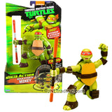 Year 2015 Teenage Mutant Ninja Turtles Ninja Action Series 5 Inch Tall Figure - Ninja Strikin' Mikey with Spinning  and Striking Action