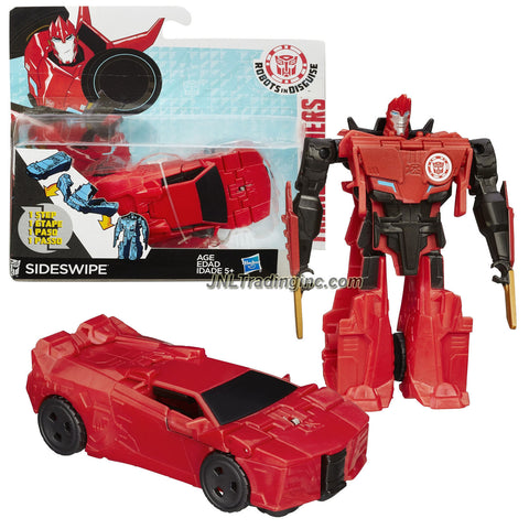 Hasbro Year 2014 Transformers Robots in Disguise Animation Series One Step Changer 5 Inch Tall Robot Action Figure - Autobot SIDESWIPE (Vehicle Mode: Sports Car)