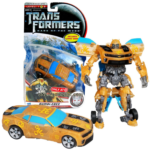 Hasbro Year 2010 Transformers Movie Dark of the Moon Series Deluxe Class Exclusive 6 Inch Tall Robot Figure - BUMBLEBEE with Glyphs Inscription (Vehicle Mode: Camaro Concept)