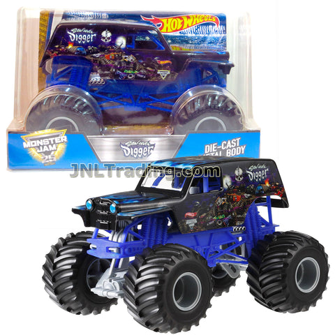 Hot Wheels Year 2017 Monster Jam 1:24 Scale Die Cast Monster Truck - SON-UVA DIGGER (CCB12) with Monster Tires, Working Suspension & 4 Wheel Steering