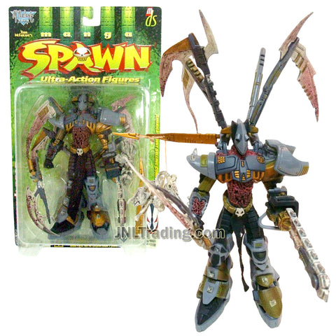 Year 1998 McFarlane's Toy Manga Spawn Series 7-1/2 Inch Tall Action Figure : DEAD SPAWN with Sword, 4 Blades and Stick with Bones and Skulls