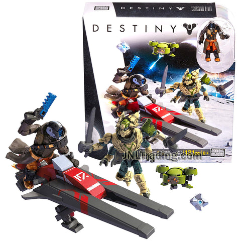 Year 2016 Mega Bloks Destiny Series Set DPJ08 : SPARROW S-31V with Guardian Warlock and Fallen Captain (Total Pieces: 121)