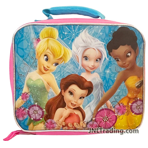 Disney Fairies Single Compartment Soft Insulated Lunch Bag with Image of Tinker Bell, Rosetta, Periwinkle and Iridessa