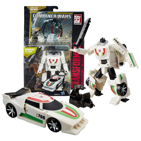 Hasbro Year 2015 Transformers Generations Combiner Wars Series 5-1/2" Tall Robot Figure - Autobot WHEELJACK with Blaster, Sky Reign's Hand and Comic Book (Vehicle Mode: Race Car)