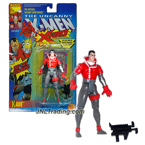 Toy Biz Year 1992 Marvel The Uncanny X-Men X-Force Series 5" Tall Action Figure - KANE with Assault Rifle, Snap-Back Living Hand and Trading Card