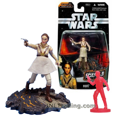 Star Wars Year 2006 The Saga Collection Revenge of the Sith Series 3-1/2 Inch Tall Figure :PADME with Blaster, Display Base and Holographic Han Solo