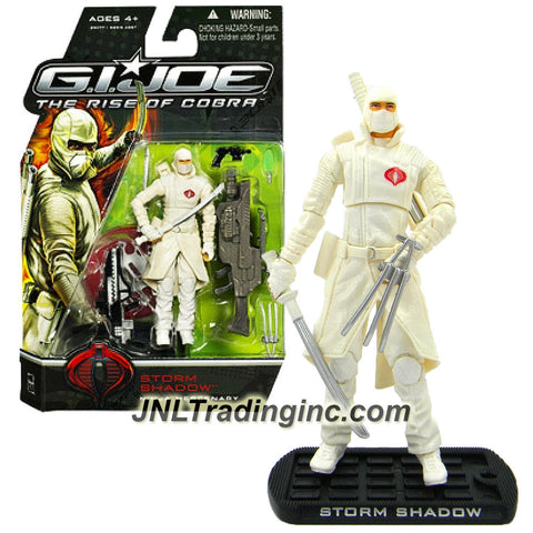 Hasbro Year 2008 G.I. JOE Movie "The Rise of Cobra" Series 4 Inch Tall Action Figure - Ninja Mercenary STORM SHADOW with Rifle, Gun, Nanomites, 2 Swords, Disc Launcher with 1 Disc, Claw and Display Base