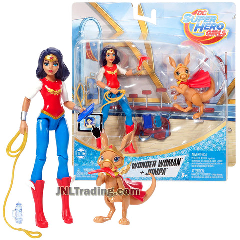 DC Comics Year 2017 Super Hero Girls with Pet Series 6 Inch Tall Figure - Wonder Woman with Pet Kangaroo JUMPA FJG79 Plus Accessories