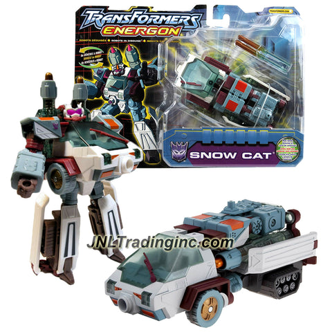 Hasbro Year 2003 Transformers Energon Series 6 Inch Tall Robot Action Figure - Decepticon SNOW CAT with Hyper Power Missile Launcher, Fold Down Skis and Collector Card (Vehicle Mode: Arctic Rover)