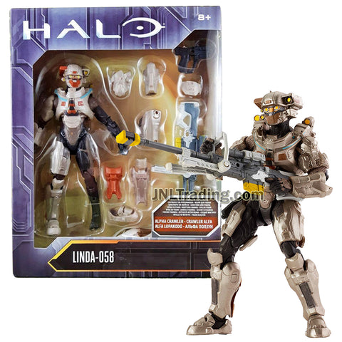 Year 2016 HALO Alpha Crawler Series 6 Inch Tall Figure : Spartan LINDA-058 with Blaster Rifle and Body Armor
