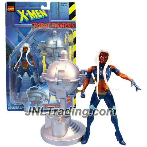 Toybiz Year 1997 Marvel Comics X-Men Robot Fighters Series 5-1/2" Tall Figure - Variant STORM with Spinning Weather Station with Lightning Projectile