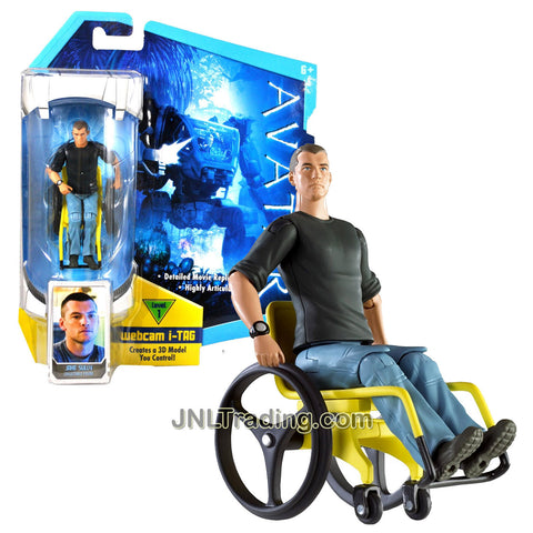 Year 2009 James Cameron's AVATAR Highly Articulated Detailed Movie Replica 4 Inch Tall Figure - Former Marine JAKE SULLY in Wheel Chair with Level 1 Webcam i-Tag
