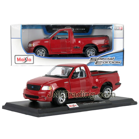 Maisto Special Edition Series 1:18 Scale Die Cast Car Set - Red Color Pick-Up Truck FORD SVT F-150 LIGHTNING (Car Dimension: 9-1/2" x 4" x 3-1/2")