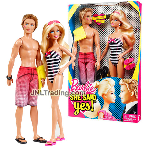 Year 2010 Barbie She Said Yes Series 12 Inch Doll with Caucasian Model BARBIE and KEN T7431 Together Again