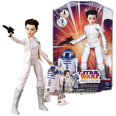 Star Wars Year 2016 Forces of Destiny Series 11 Inch Tall Figure - PRINCESS LEIA ORGANA and R2-D2 with Blaster Aiming Action