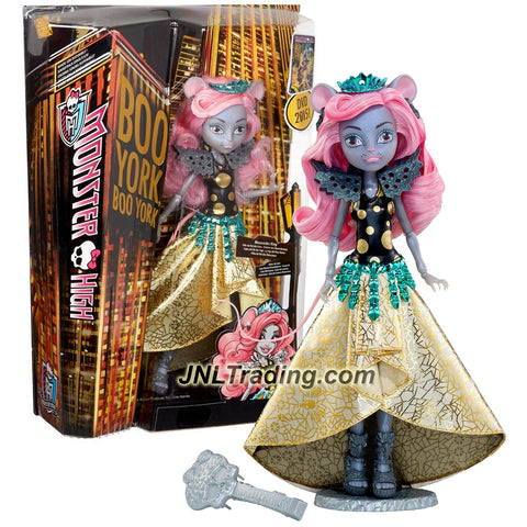 Mattel Year 2014 Monster High Boo York Monsterrific Musical Series 10 Inch Doll - Daughter of The Rat King Gala Ghoulfriends MOUSCEDES KING with Display Base and Hairbrush