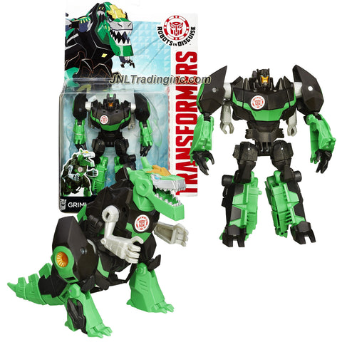 Hasbro Year 2014 Transformers Robots in Disguise Animation Series Deluxe Class 5 Inch Tall Robot Action Figure - Autobot GRIMLOCK (Beast Mode: T-Rex Dinosaur)