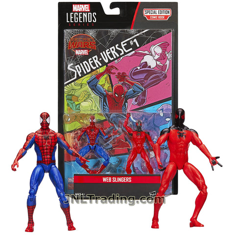 Year 2015 Marvel Legends Special Edition Comic Book Series 2 Pack 4 Inch Tall Figure - WEB SLINGERS with SPIDER-MAN, SCARLET SPIDER and Comic Book