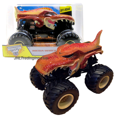 Hot Wheels Year 2015 Monster Jam 1:24 Scale Die Cast Official Monster Truck Series : MEGA-WREX (CGD63) with Monster Tires, Working Suspension & 4 Wheel Steering (Dimension: 7" L x 5-1/2" W x 4-1/2" H)