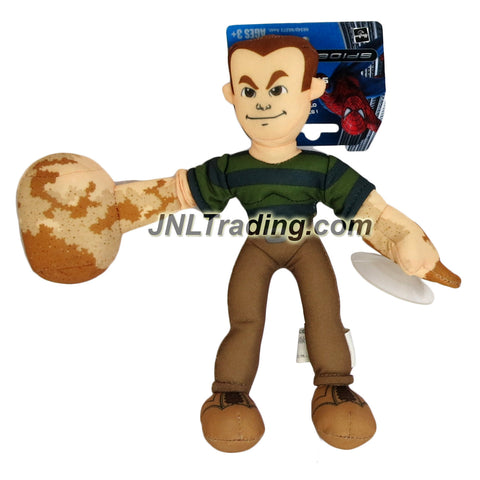 Hasbro Year 2006 Marvel Spider-Man 3 Wall Clinger 9 Inch Tall Plush Action Figure : STRETCH HAMMER SANDMAN with Suction Cup