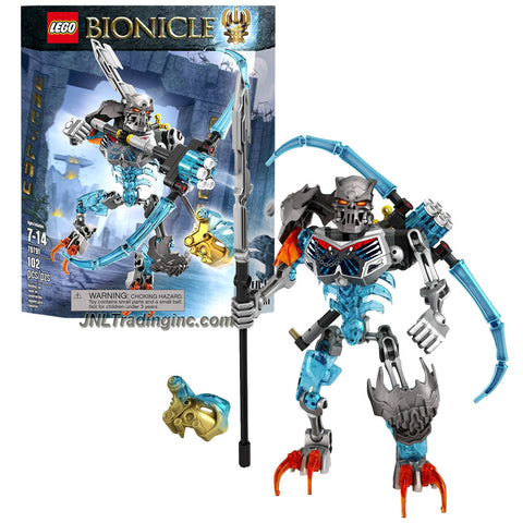 Lego Year 2015 Bionicle Series 7 Inch Tall Figure Set #70791 - SKULL WARRIOR with Skull Mask, Freeze Bow Rapid Shooter and Hook Blade  (Total Pieces: 102)