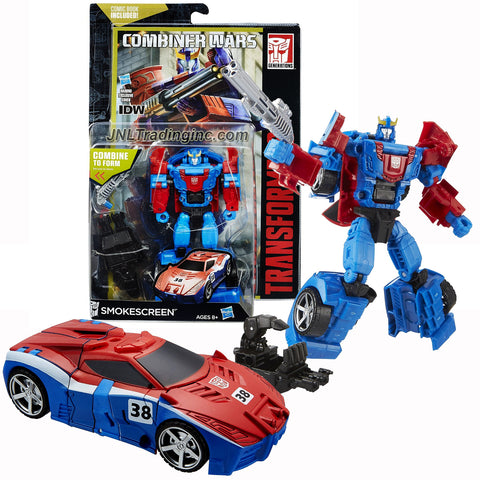 Hasbro Year 2015 Transformers Generations Combiner Wars Series 5-1/2" Tall Robot Figure - Autobot SMOKESCREEN with Blaster, Sky Reign's Foot and Comic Book (Vehicle Mode: Race Car)