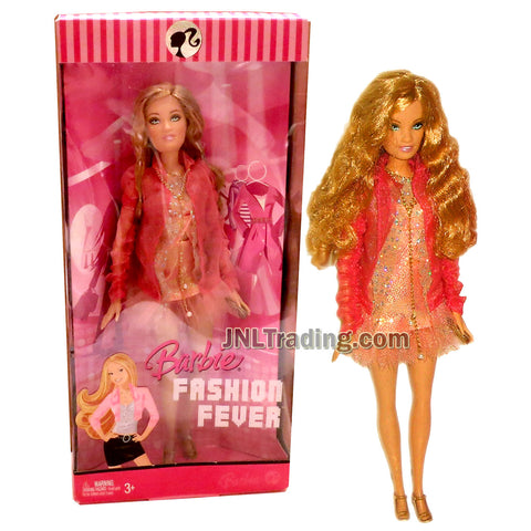 Year 2007 Barbie Fashion Fever Series 12 Inch Tall Doll Set - Sweet, Adventurous and Caring SUMMER in Pink Sheer Dress with High Heel Shoes and Purse
