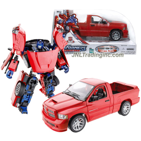 Hasbro Year 2005 Transformers Alternators Series 7 Inch Tall Robot Figure - Autobot Leader OPTIMUS PRIME with Blaster and Flip Down Tailgate (Vehicle Mode:1:24 Scale Dodge Ram SRT-10)